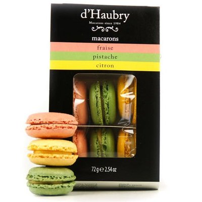 Coffret de 6 Macarons: fraise, pistache et citron