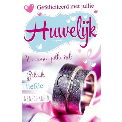 Grußkarte 'Gefeliciteerd met jullie Huwelijk'