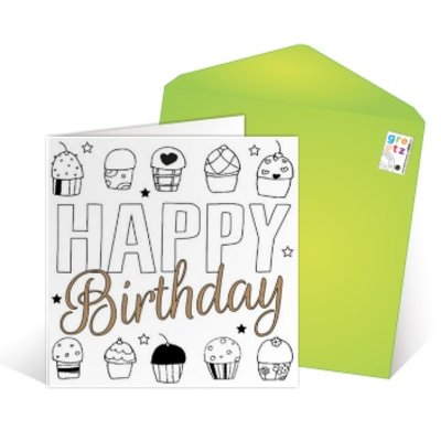 Wenskaart 'Happy birthday to you'