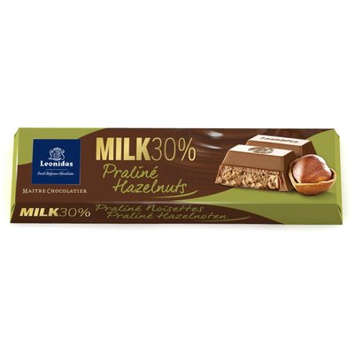 Leonidas Reep Melk 30% cacao - Hazelnootpraliné 50g