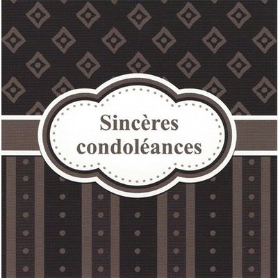 Carte de voeux 'Sincères condoléances'