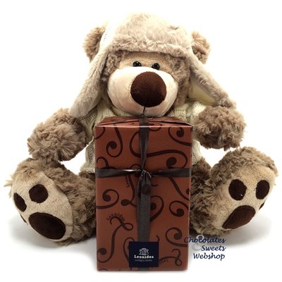 Leonidas 500g chocolats et Ours en peluche Dommel (25cm)