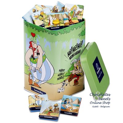 Leonidas Coffret d'Astérix (vert) avec 400g Napolitains