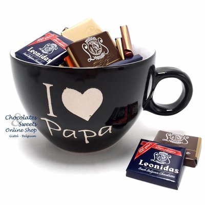 Black Mug 'I love Papa' Napolitains 250g