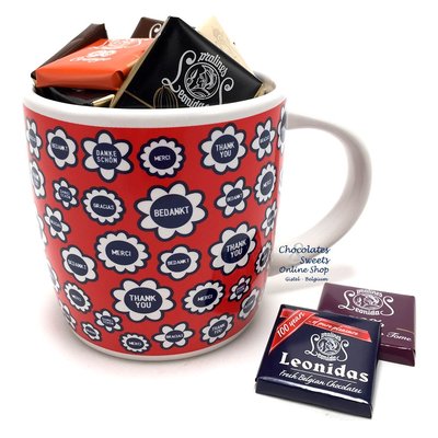 Leonidas Tasse rouge 'Merci' Napolitains 250g