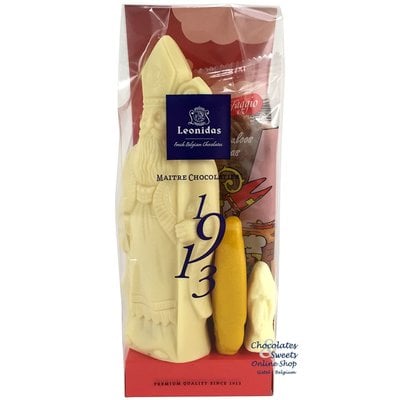 Leonidas St-Nicholas bag (M) white + Speculaas