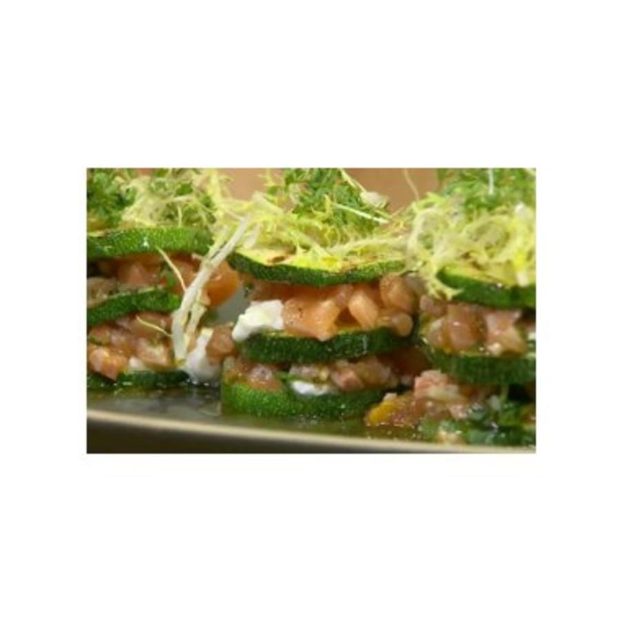 Courgettetorentjes met zalmtartaar