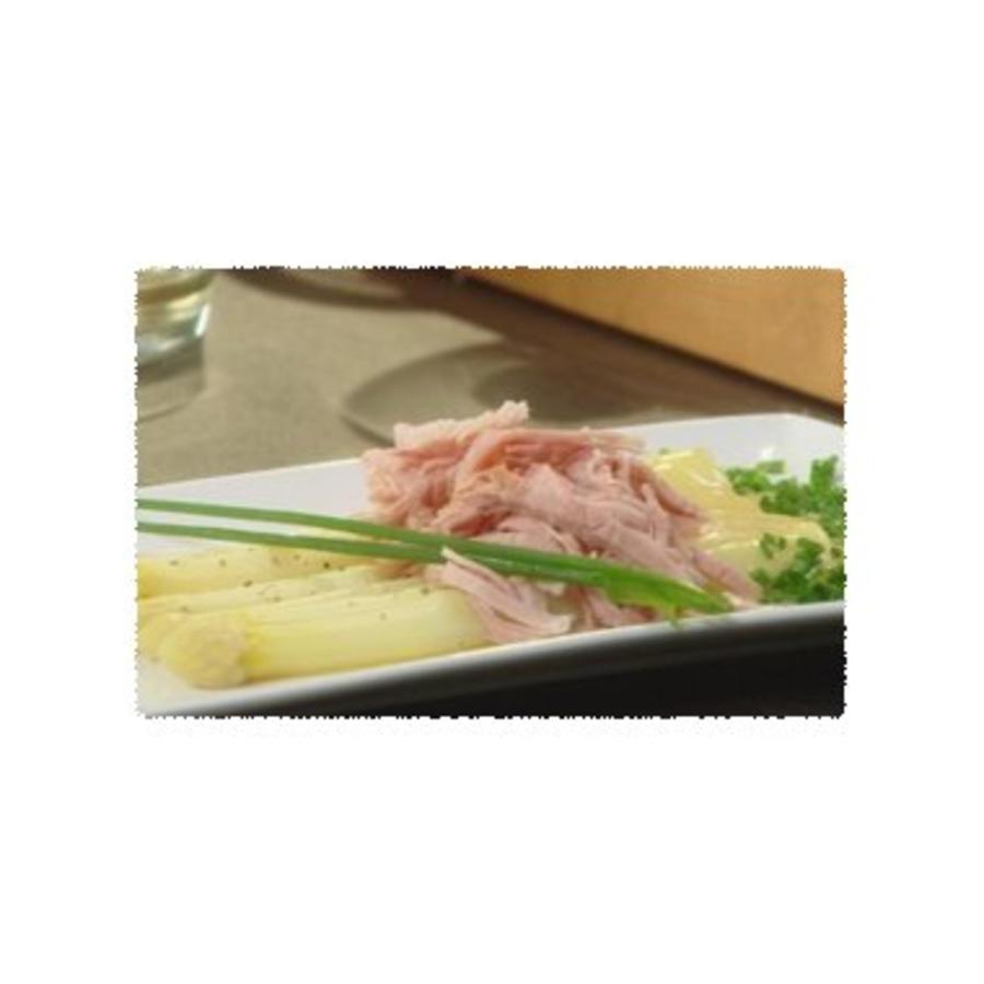 Asperges met ham en mosterdvinaigrette