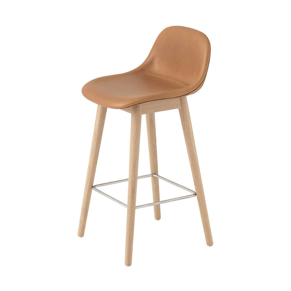 Muuto Muuto Fiber Bar Stool With backrest Wood Full upholstery