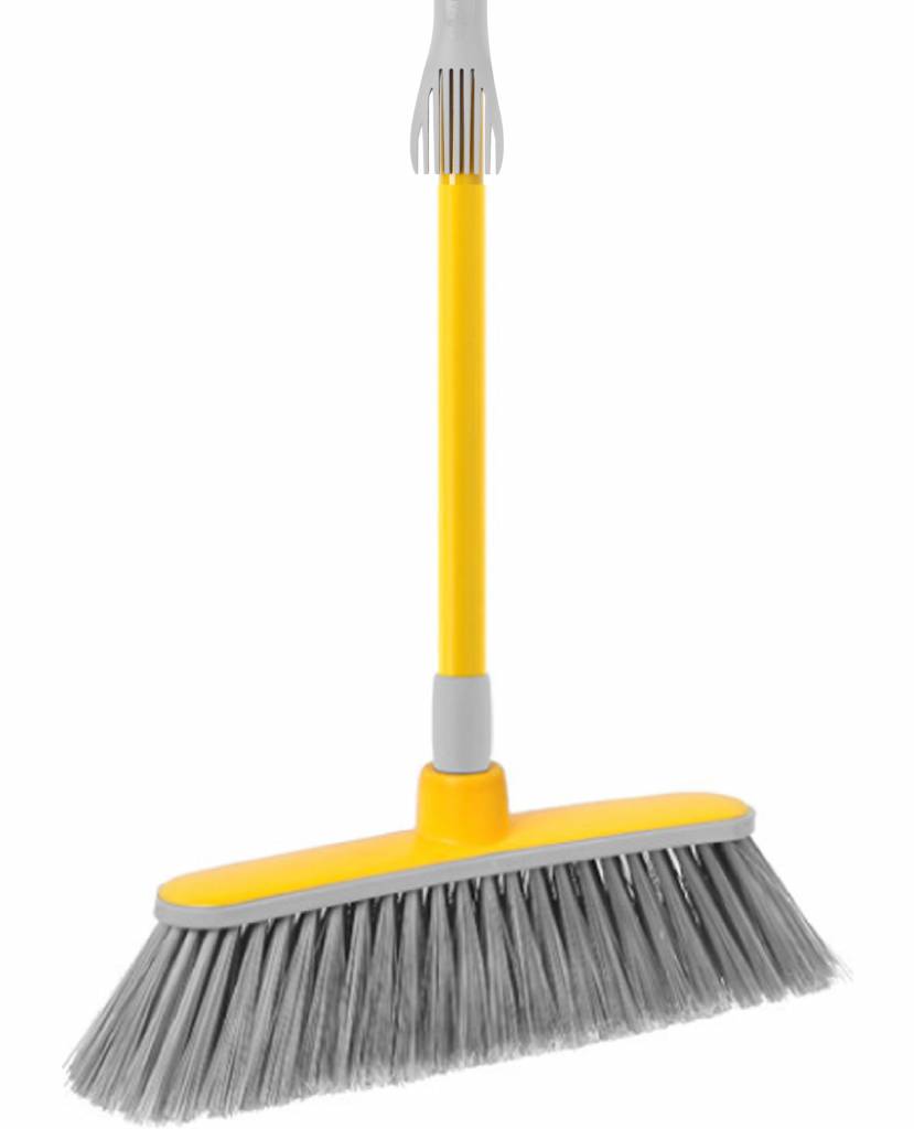 Eukue Dweilmop van microvezel, met telescoopsteel, 2-in-1 emmer, huishoudelijke emmer, pedaalcentrifuge, professionele dweil, vloerreiniger, grijs groen