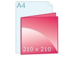 Gevouwen kaarten drukken carré 210
