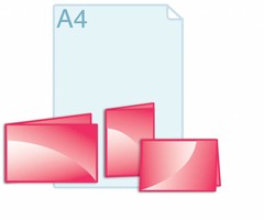 Folders drukken in een eigen formaat binnen een gevouwen A5 (opengevouwen 296 x 210 of 420 x 148 mm)