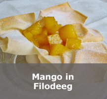 Gekarameliseerde Mango in filodeeg