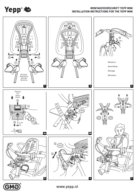 GMG Yepp Mini kinderzitjes montagehandleiding -