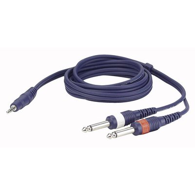 DAP FL31 verloopkabel 1x Mini-jack naar 2x Jack 150cm