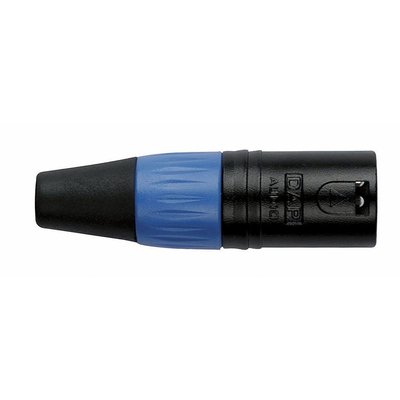 DAP XLR 3-polige zwarte male plug met blauwe kleurring
