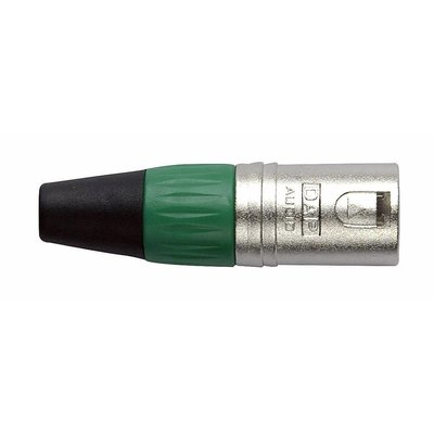 DAP XLR 3-polige zilveren male plug met groene kleurring
