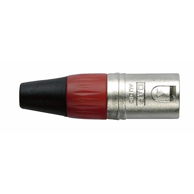 DAP XLR 3-polige zilveren male plug met rode kleurring