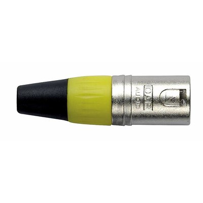 DAP XLR 3-polige zilveren male plug met gele kleurring