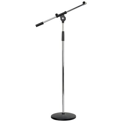 DAP Microfoonstatief chroom met ronde voet