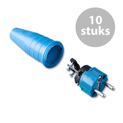 Keraf 521 Schuko 230V/240V stekker male blauw (per 10)