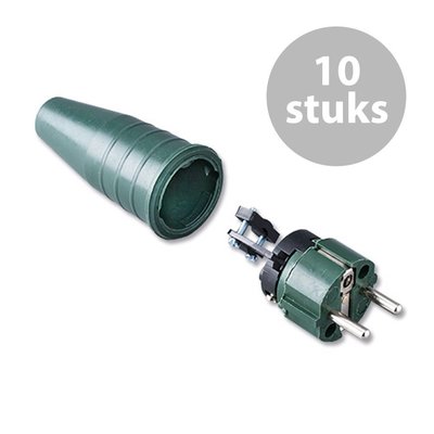 Keraf 521 Schuko 230V/240V stekker male legergroen (per 10)