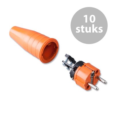 Keraf 521 Schuko 230V/240V stekker male oranje (per 10)