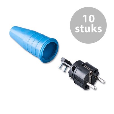 Keraf 521 Schuko 230V/240V stekker male zwart/blauw (per 10)