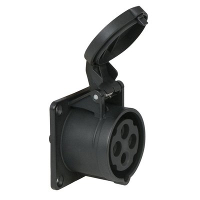 PCE CEE 16A 4-polige inbouw socket female zwart