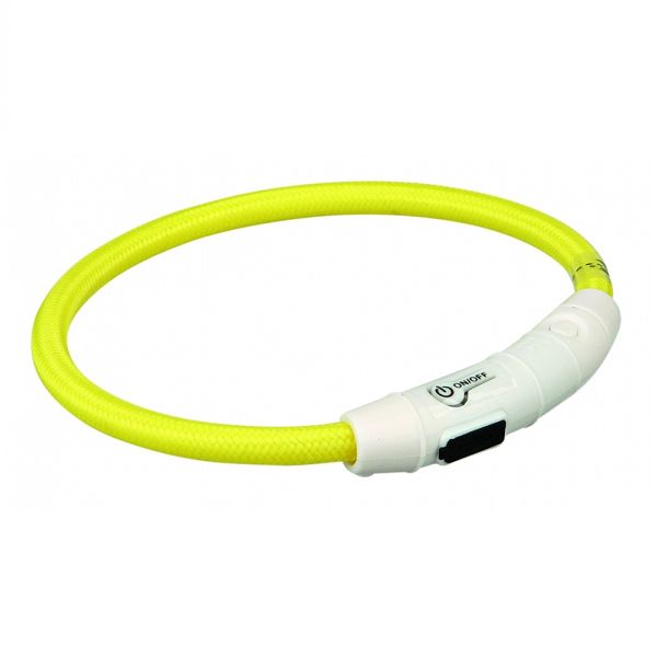 Trixie Hondenhalsband Flash Lichtring USB geel - Pets Gifts Trixie Hondenhalsband Flash Lichtring USB geel - Pets Gifts