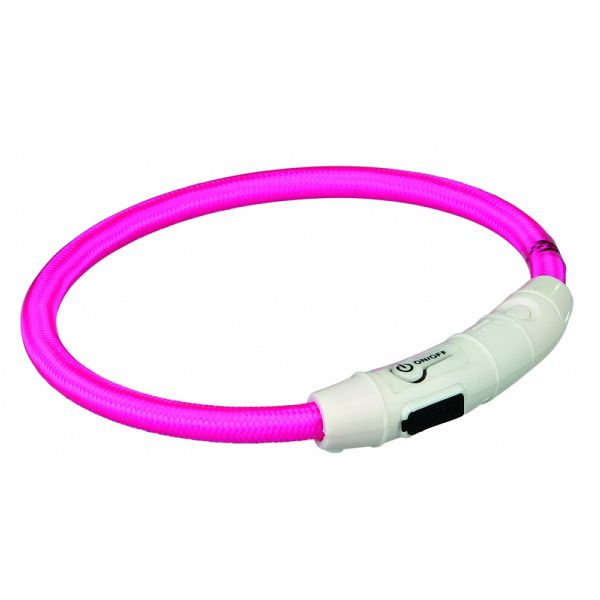 Trixie Honden Halsband Flash Lichtring USB roze - Pets Gifts Trixie Honden Halsband Flash Lichtring USB roze - Pets Gifts