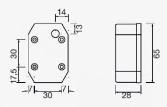 Aspöck Flexipoint Begrenzungsleuchte (ohne Kabel) technische Zeichnung