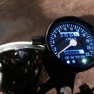 Mini Tacho 60 Mm Kontrollleuchten 140 KM/H Oldtimer Chopper Custom