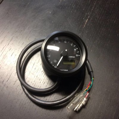 9.000 RPM 48MM DAYTONA Drehzahlmesser Verona Schwartz