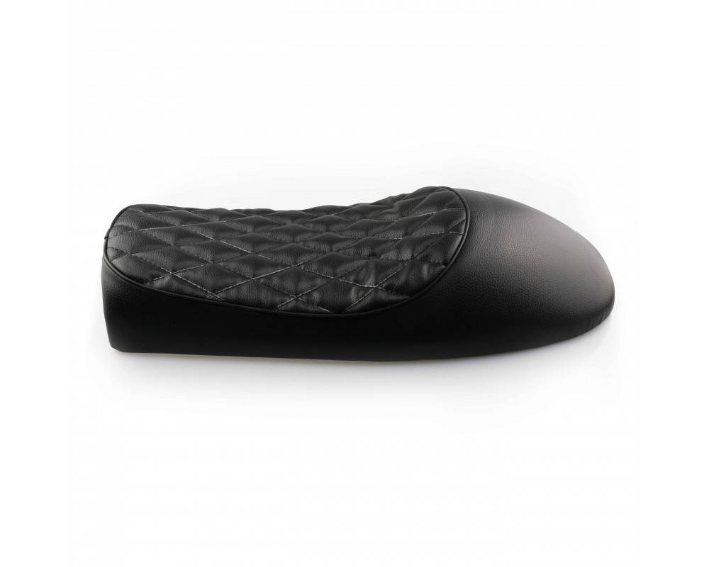 Diamond Stitch Cafe Racer Seat Black 25 - CafeRacerWebshop.com harley wiring harness free download 