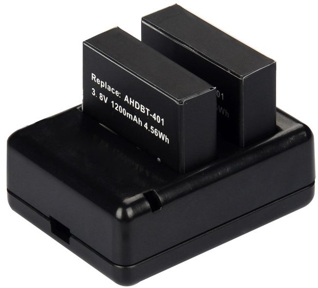 Duo Lader voor GoProHero 4 inclusief 2 Accu's