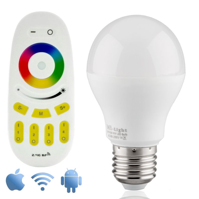 Wifi RGBW 6W LED Lamp met App en Afstandsbediening
