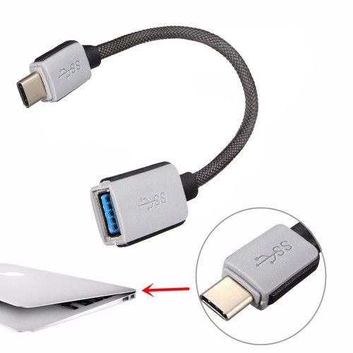 USB-C Kabel 0,20 meter Adapterkabel USB-C Male - USB-A Female Heavy Duty Nylon