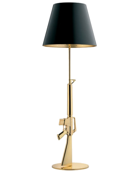 Vloerlamp M16 Gun Lamp Goud