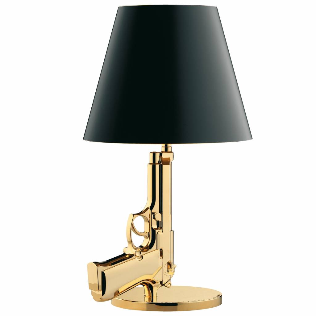 Tafellamp Beretta 9mm Gun Lamp Goud
