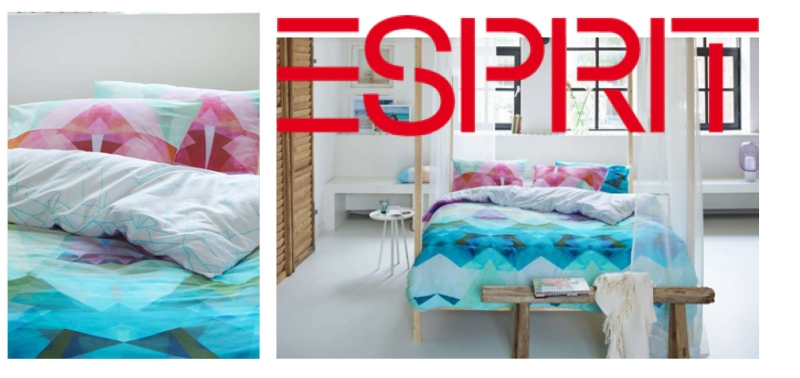 Zomerse kleuren in de slaapkamer met dekbedovertrek jewel van Esprit