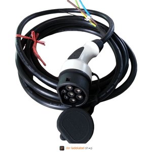 Dostar Anschlusskabel mit Typ 2 Stecker (weiblich/female), 32A, 3 Phasen - Wunschlänge