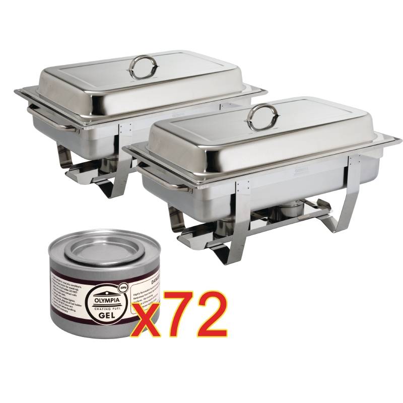 Chafing Dish met 72 blikjes brandpasta kopen? HorecaTraders