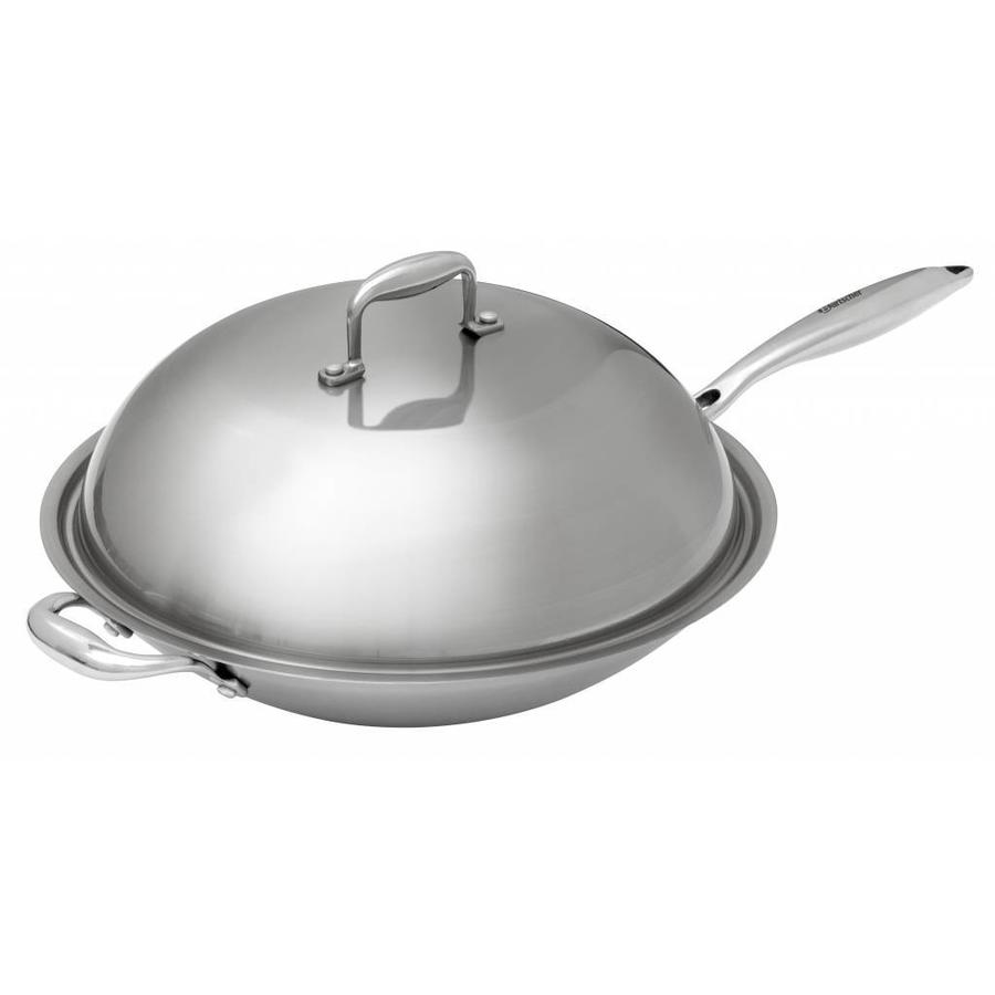 Wok Pan Suitable For Table Top Induction Iw 35 Pro Bartscher Stainless Steel Round Bottom Wok Cover 38 Cm Ø