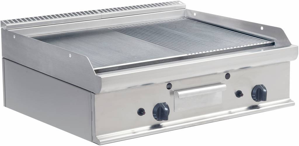Saro Gas Grill Plate Smooth and Ribbed 80x70cm HorecaTraders Buy