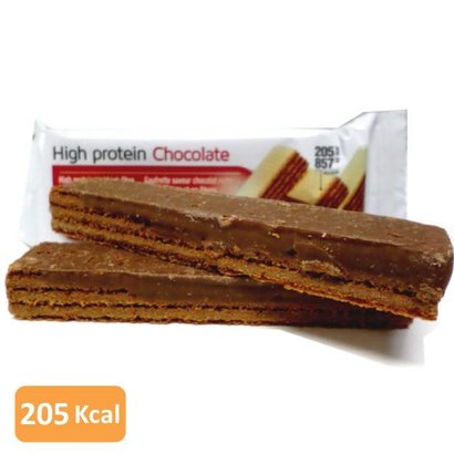 High protein chocolate wafer