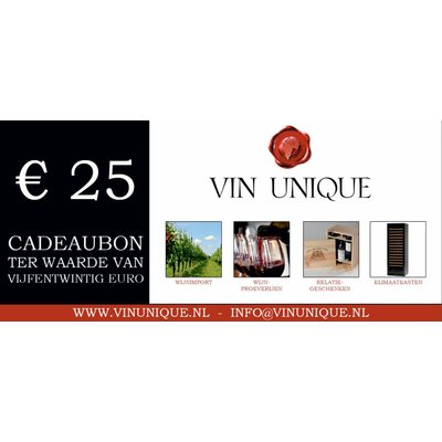 Cadeaubon ter waarde van € 25,00