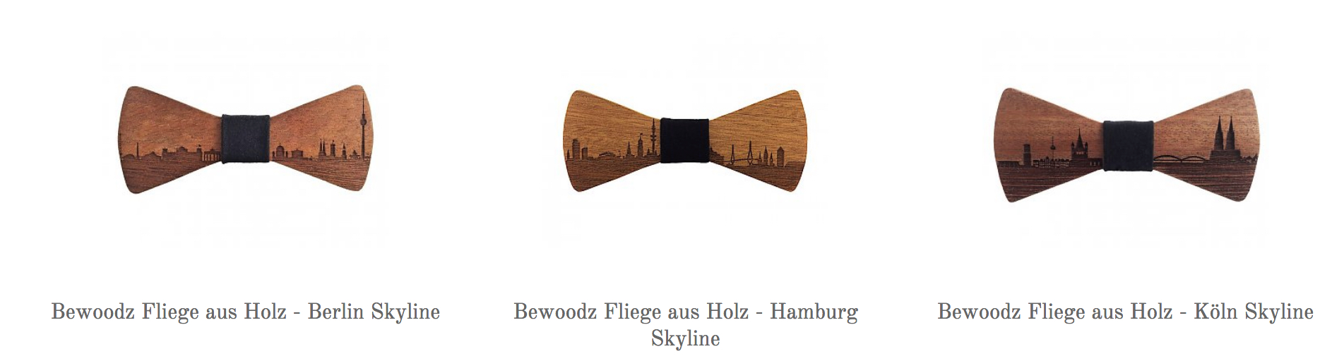 Holzfliege Herren - Holzfliegen Skyline Holz Fliege - Fliege aus Holz