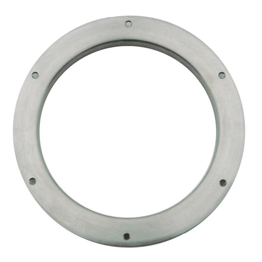 Patrijspoort uit geslepen roestvast staal INOX, diameter 350mm, matglas, inbusmoeren
