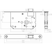 Wit loopslot met afgeronde witte voorplaat 20x175mm, doorn 50mm